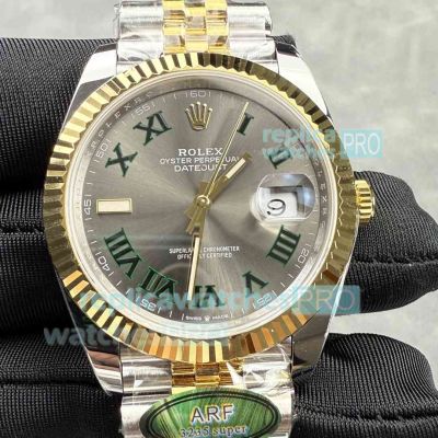 ARF Swiss Copy Rolex Datejust II 3235 Green Roman Dial 2-Tone Jubilee Watch 